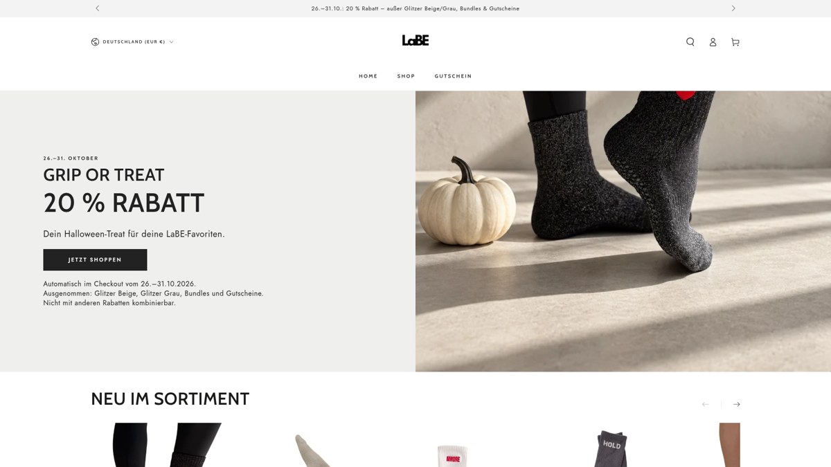 Startseite von LaBE Socks